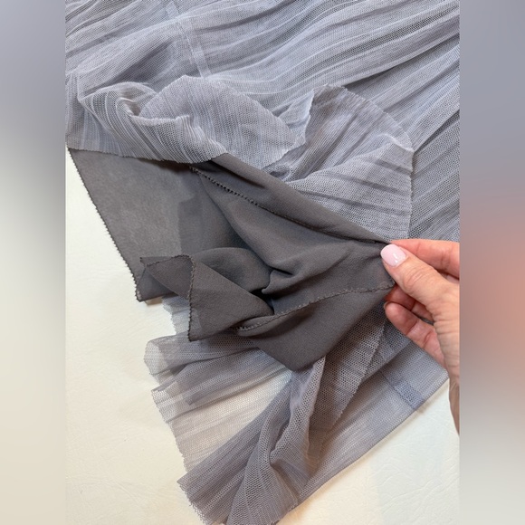 Tory Burch Faith Dress XS grey floral double lined midi sleeveless FLAW (bin G) - Picture 10 of 16